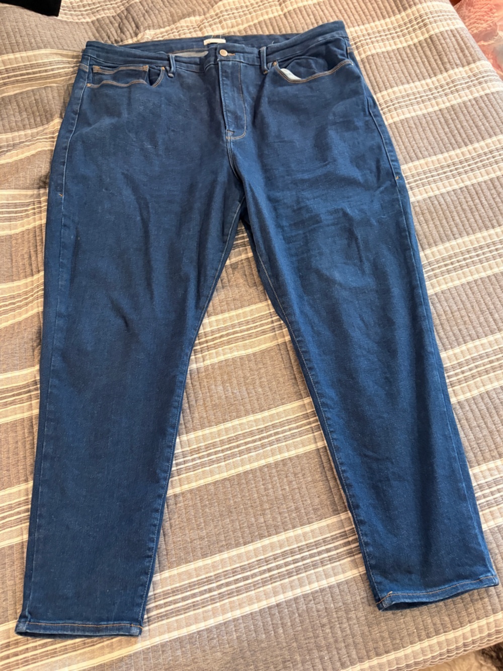 Good American Women’s All fit Plus Size 28-32 Slim Jeans in Deep Indigo